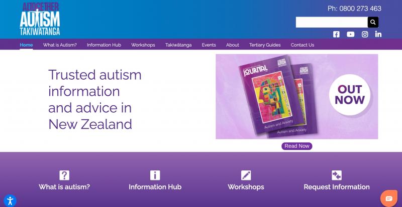 Screenshot of Altogether Autism website