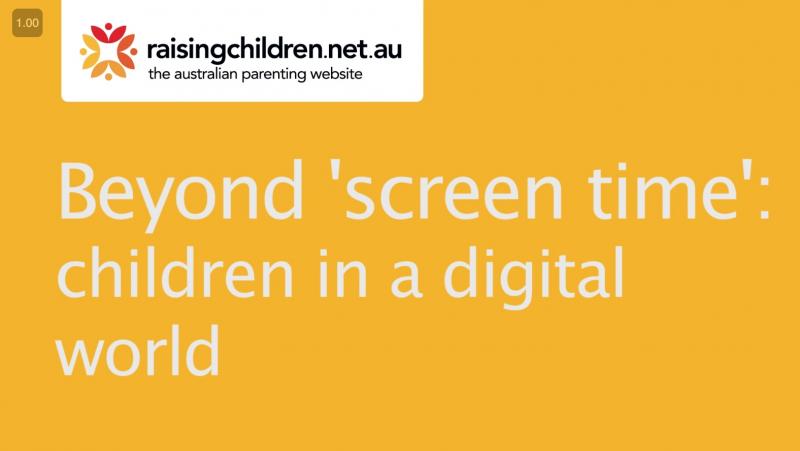 Screenshot from the raising children australia website