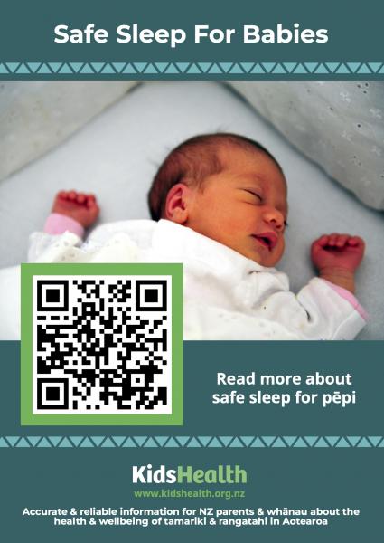 Thumbnail of the safe sleep in babies QR code poster