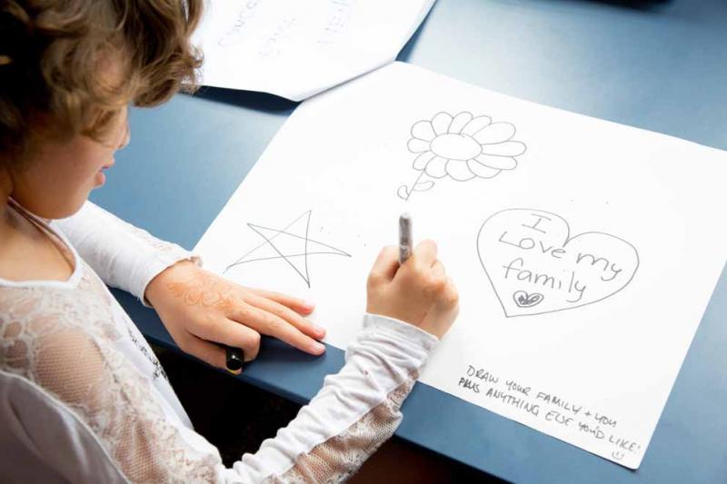 Boy drawing a picture