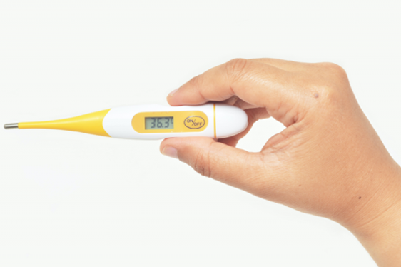 A digital thermometer