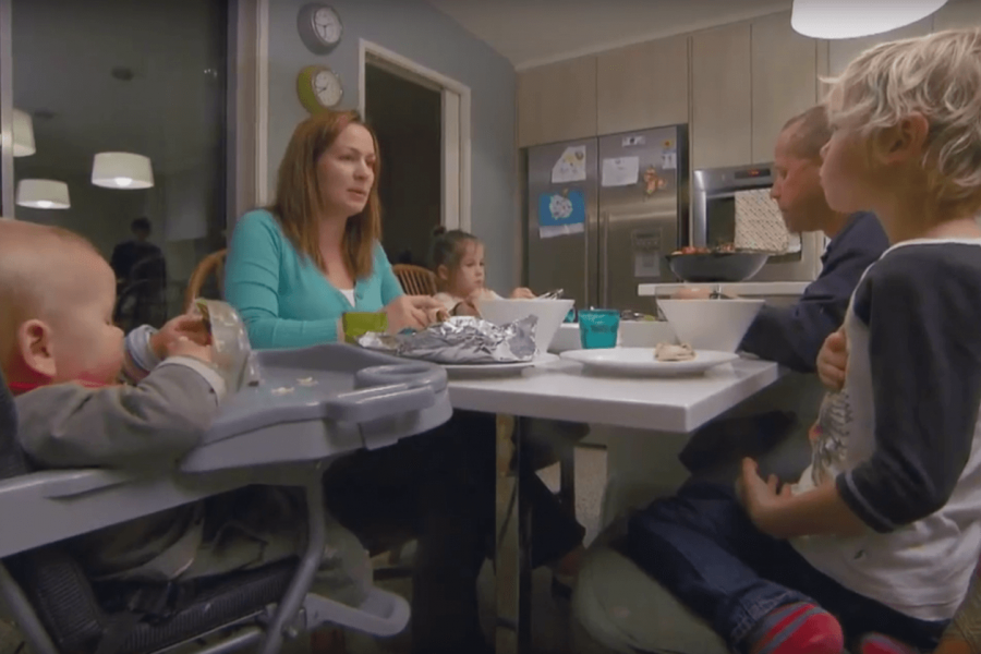 A family eating together at the table